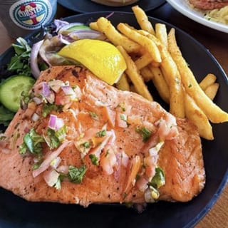 Grilled Salmon with Fries